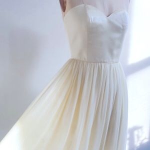 Leanne Marshall Strapless Buttercream Silk Gown 14